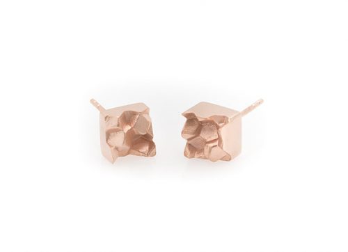 Fracture Rose Gold Vermeil 925 Silver Earrings