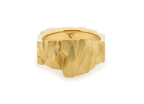 OBSIDIAN x GOLD ring front view